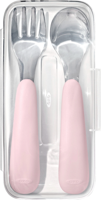 옥소토트 유아용 스푼 포크 세트, 블러썸 핑크, 케이스+스푼+포크, 1세트