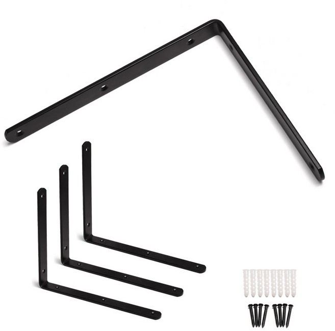 손잡이세상 튼튼 선반대 T 5mm 4p, 블랙, 4개