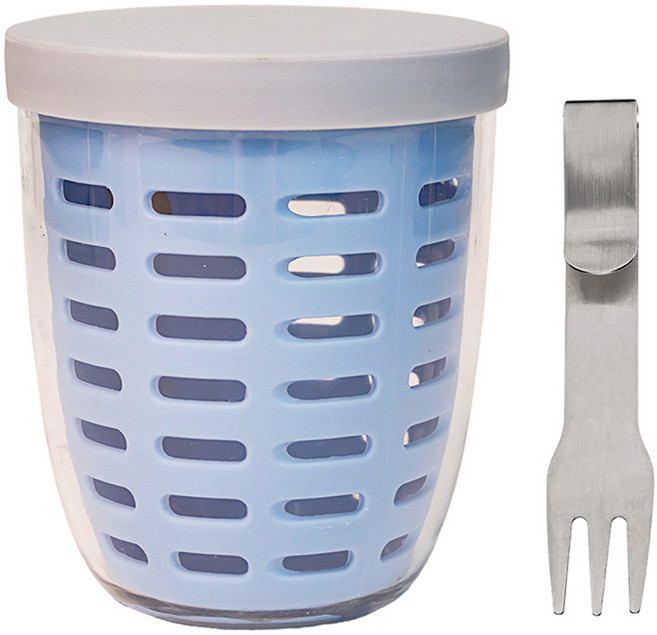 인블룸 샐러드 후르츠팟 도시락 + 포크 세트, 노르딕블루, 1개