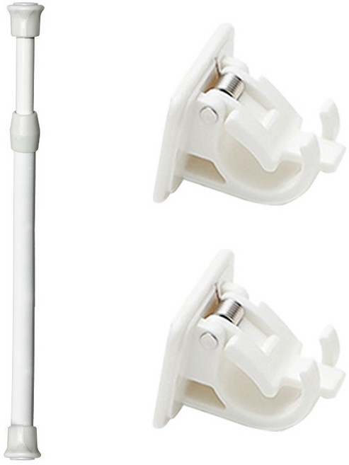 월드크린 압축봉 + 브라켓 2p 세트, 화이트