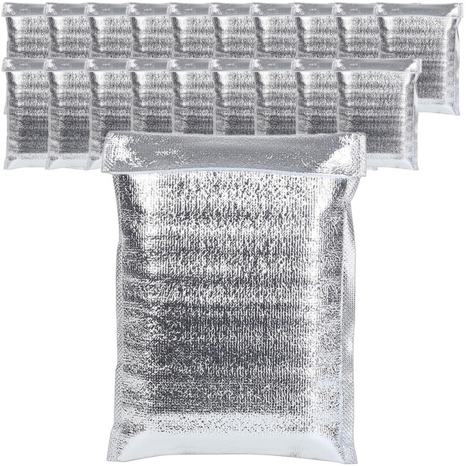 다용도 프리미엄 부착형 은박 보냉백 8cm 20p 세트 42 x 42 cm, 실버, 1세트