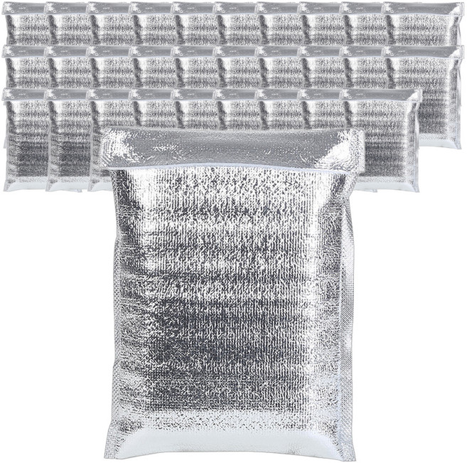 다용도 부착형 은박 보냉백 4cm 50p 세트 25 x 30 cm, 실버, 50개