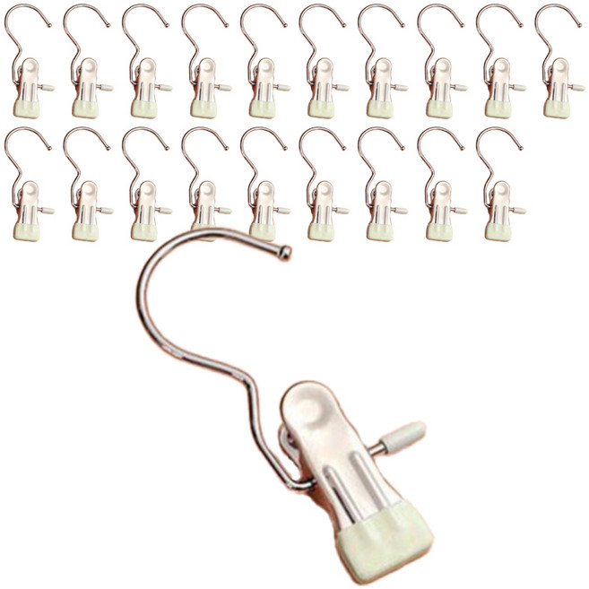 앞날창창 외집게 바지 치마 논슬립 옷걸이, 아이보리, 20개