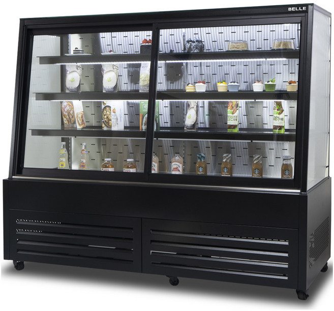 BELLE 프리미엄 사선 앞문형 쇼케이스 블랙 방문설치, JDF-1800B