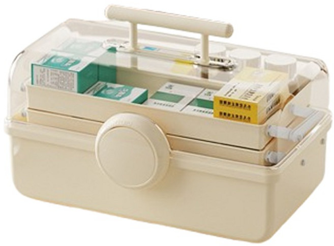 레디엘로 컴팩트 구급상자 화장품 정리함 아이보리, 1개