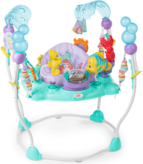 브라이트스타트 디즈니베이비 유아용 대근육 발달 인어공주 액티비티 점퍼루, 혼합색상, 1개