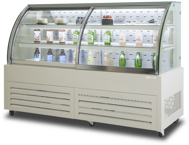 BELLE 프리미엄 쇼케이스 라운드 앞문형 화이트 475L 방문설치, JRF-1800W