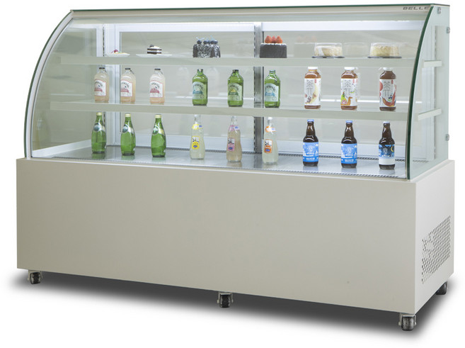 BELLE 프리미엄 쇼케이스 라운드 뒷문형 화이트 570L 방문설치, JRB-1800W