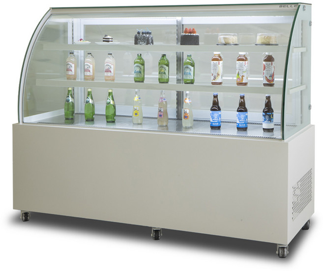 BELLE 프리미엄 쇼케이스 라운드 뒷문형 화이트 474L 방문설치, JRB-1500W