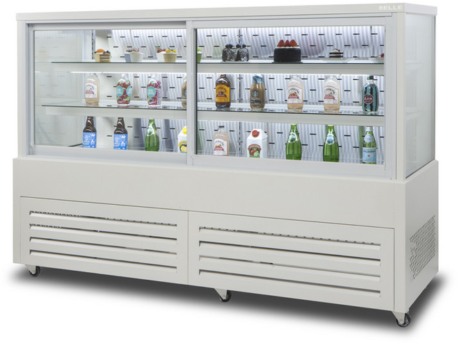 BELLE 프리미엄 쇼케이스 사각 앞문형 화이트 566L 방문설치, JSF-1800W