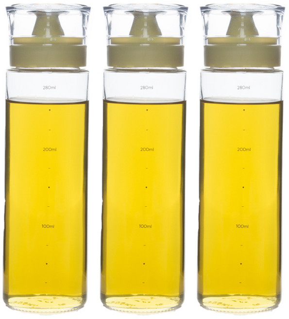 시노글라스 키텐실 신형 I형 오일병 올리브, 300ml, 3개