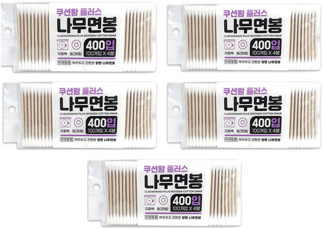 케이티무역 UH홈데코 나무면봉, 5개, 400개입