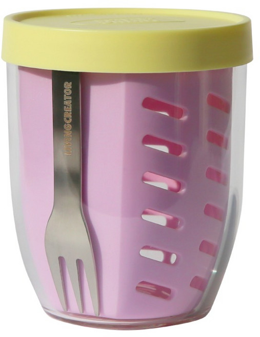 리빙크리에이터 국내제조 과일 샐러드 신선보관용기 지켜팟, 레몬 라벤더, 1개