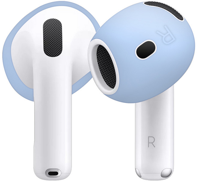 스페이스쉴드 에어팟 4 호환 유닛 분실방지 스탠다드 논슬립 실리콘 이어커버 좌우 세트, 스카이, 1세트