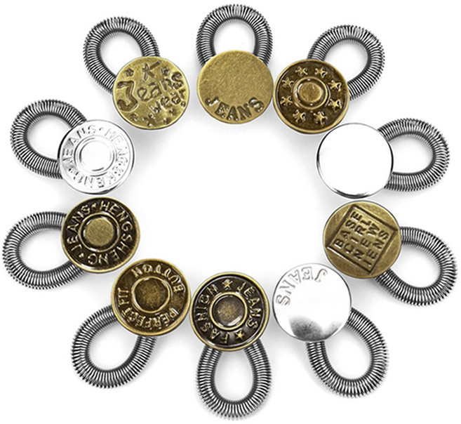 모나코올리브 바지 허리늘리기 단추 17mm, 골드 + 실버, 10개