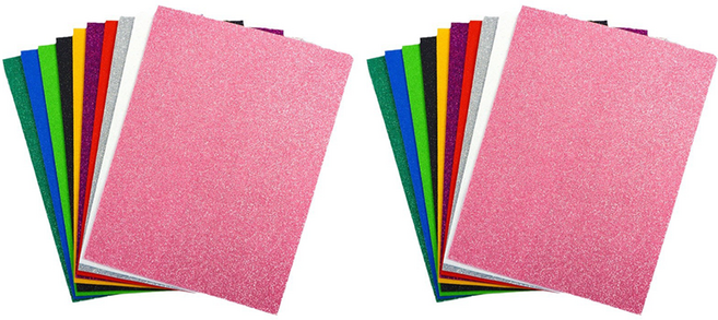 코히모 반짝이 EVA폼 스펀지 칼라 펠트지 10종 x 2p 세트 4W479 비접착식, 혼합색상, 1세트