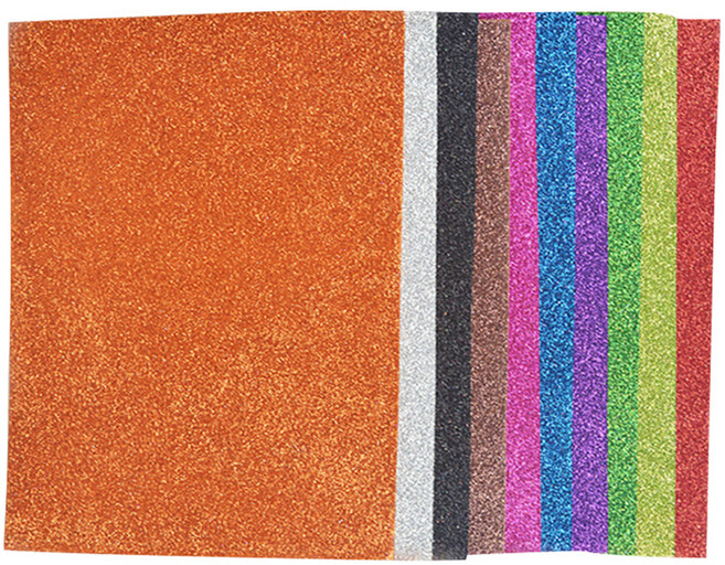 코히모 초대형 반짝이 EVA폼 스펀지 칼라 펠트지 10종 세트 4W497 비접착식, 혼합색상, 1세트