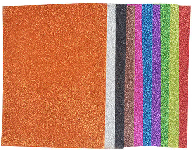 코히모 초대형 반짝이 EVA폼 스펀지 칼라 펠트지 10종 세트 4W497 접착식, 혼합색상, 1세트