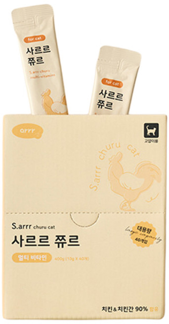동원아르르 사르르 쮸르 캣 간식 40p, 혼합맛(치킨/치킨간), 400g, 1개