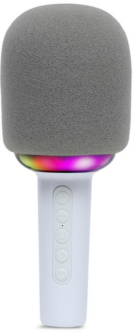 PLEIGO 무선 블루투스 LED 휴대용 마이크, P154, 화이트