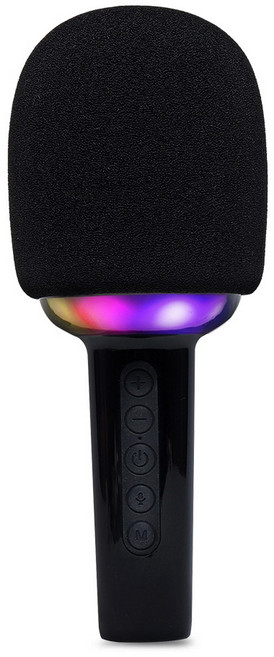 PLEIGO 무선 블루투스 LED 휴대용 마이크, P154, 블랙