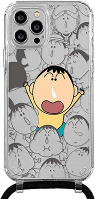 코쿼드 짱구 포커스 라인 목걸이 스트랩 휴대폰 케이스