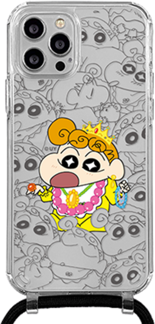 코쿼드 짱구 포커스 라인 목걸이 스트랩 휴대폰 케이스