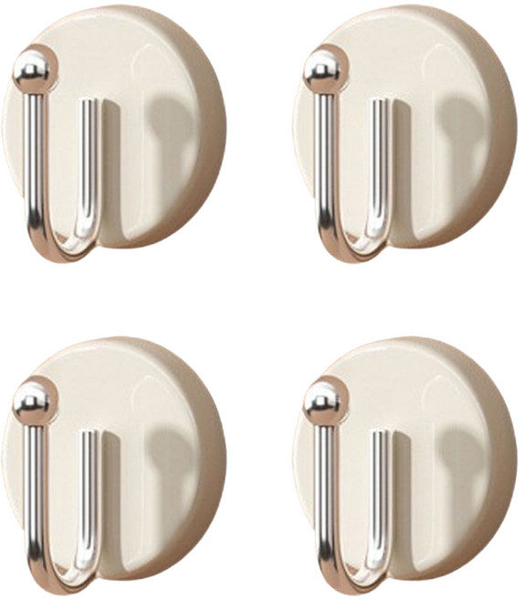 앞날창창 무타공 부착식 마카롱 후크걸이, 크림, 4개