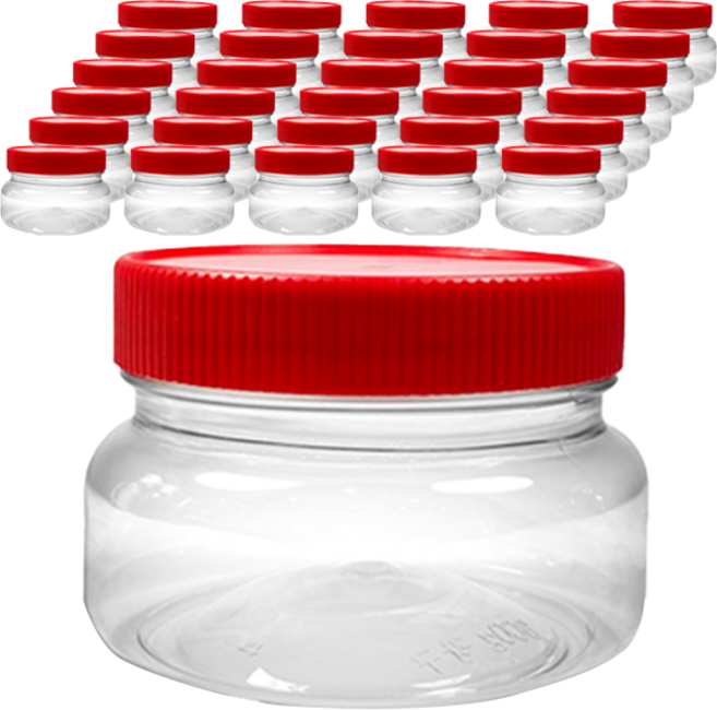 광구 페트용기 + 적색캡 세트 300g, 1세트, 용기 40p + 캡 40p