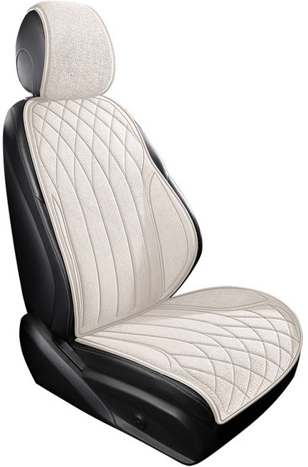 Ez2mk 스타일리쉬 사계절 차량용 시트 쿠션 앞좌석 세트 MS-370, 베이지, 1세트