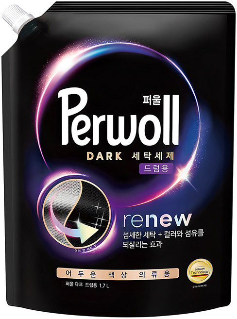 Perwoll 洗衣精補充包 滾筒洗衣機用 深色衣物專用 1.7L, 1包