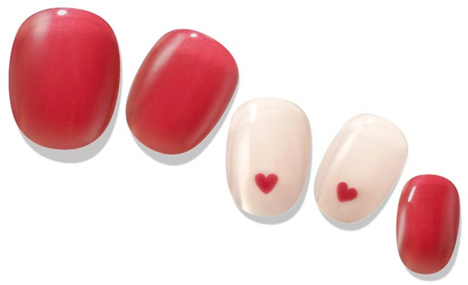 젤라또팩토리 투 하트 네일팁 세트, 1개, 레드