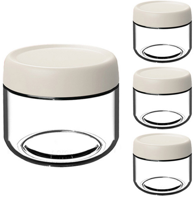 아카시아 밀프랩 샐러드 보관 유리용기, 4개, 300ml