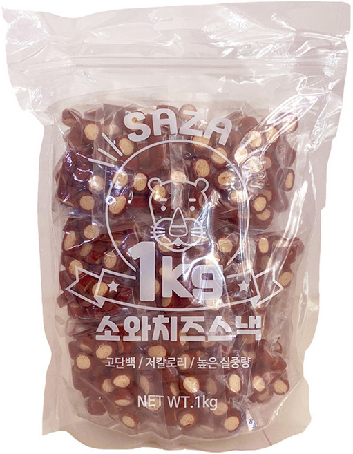사자 강아지 대용량 실속형 건조간식 20p, 혼합맛(소/치즈), 1kg, 1개