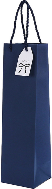 인디케이 모던 와인 쇼핑백 5p + 텍 5p 세트, 네이비(쇼핑백), 1세트