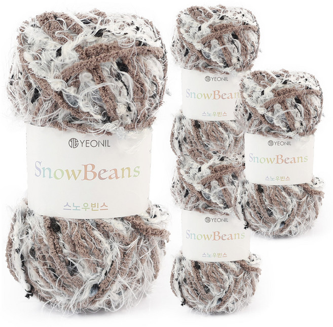 YEONIL Brand Yarn 雪豆毛線, 10 餅乾毛球, 4個