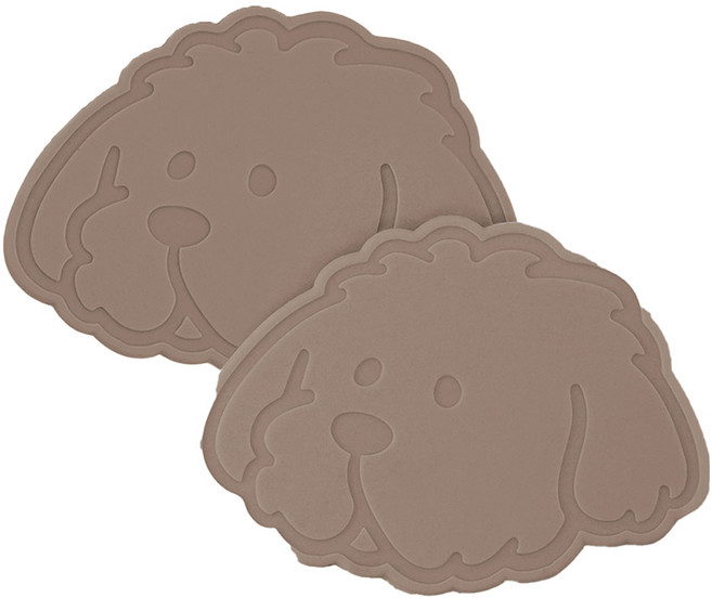 가쯔 댕댕이 실리콘 인덕션보호매트 냄비받침, 브라우니, 2개