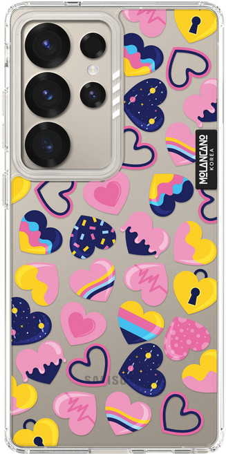 모란카노 갤럭시 크리스탈 투명 스프링 디자인 휴대폰 케이스