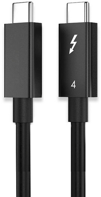 RaOn Home Mart Thunderbolt 4 Type-C PD 100W 40Gbps 8K 同軸電纜, 黑色, 1個, 1m