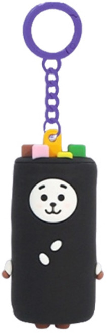 BT21 스트리트 푸드 피규어 키링 RJ, 혼합색상, 1개