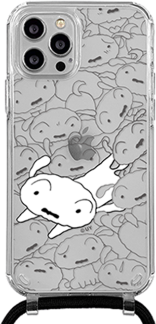 코쿼드 짱구 포커스 라인 목걸이 스트랩 휴대폰 케이스