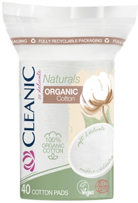 클레아닉 유기농 원형 순면 화장솜, 1개, 40개입 - 쿠팡