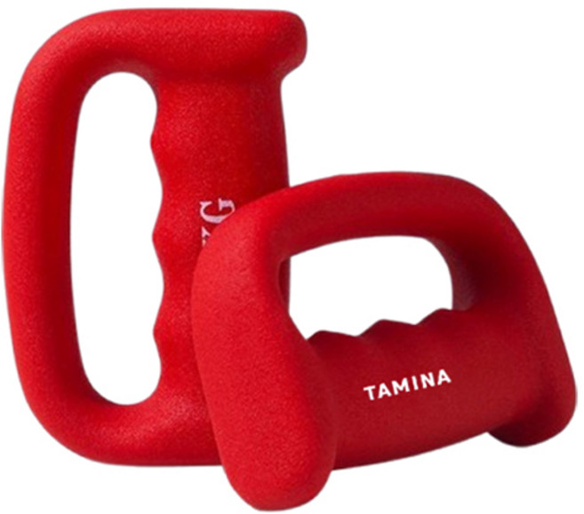 타미나스포츠 프리미엄 그립형 아령 덤벨 레드, 1kg, 2개
