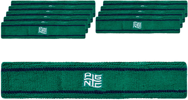 패기앤코 스포츠 헤어밴드, 그린 + 네이비, 10개