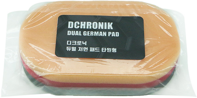 디크로닉 타원형 저먼패드 스펀지, 오렌지 + 검정색, 1개