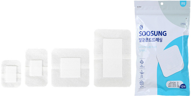 수성 멸균 운드 드레싱 혼합 12p 세트, 1세트
