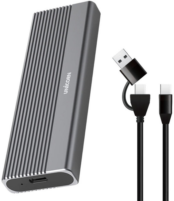 유니콘 NVMe M.2 SSD외장케이스 Gen2.10Gbps A+C타입, 1개, SM-700P