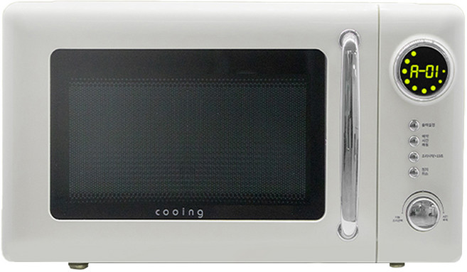 쿠잉전자 레트로 전자레인지 버튼 다이얼식 20L 크림, MC-R20ECR