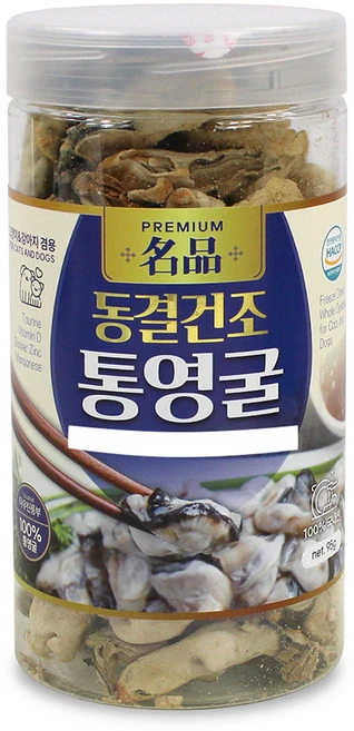 펫츠아일랜드 반려동물 통영 동결건조 간식, 1개, 95g, 굴맛 - 쿠팡