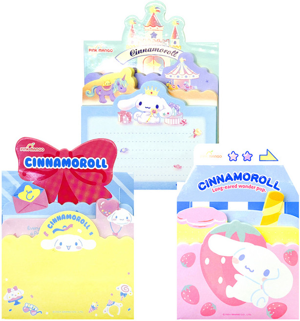 핑크망고 산리오 팝업 최애 3단 점착메모 3종 x 90p 세트, 시나모롤, 1세트